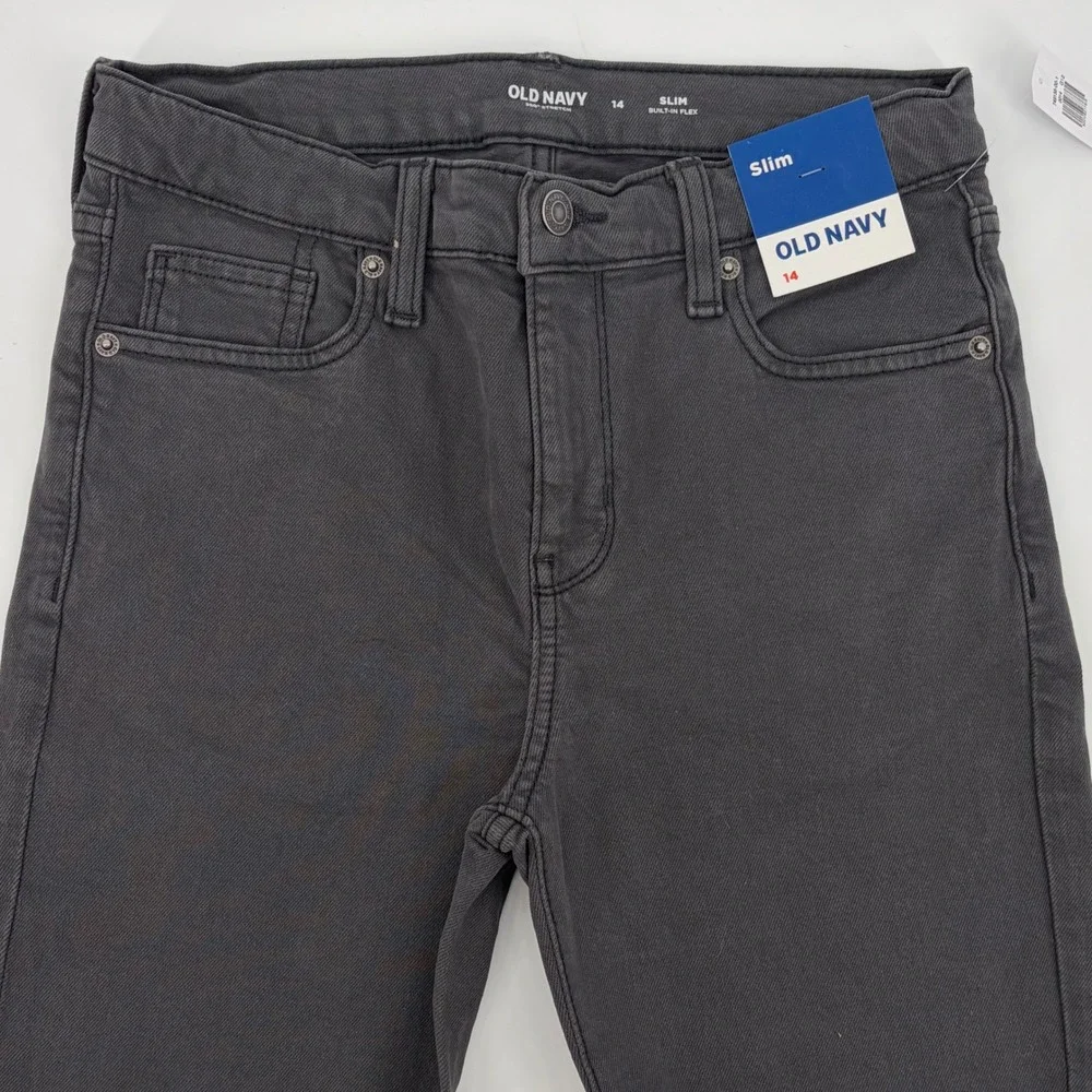 Old Navy Slim Jeans Kids 14 Bundle Denim Blue Char Black Stretch Casual School